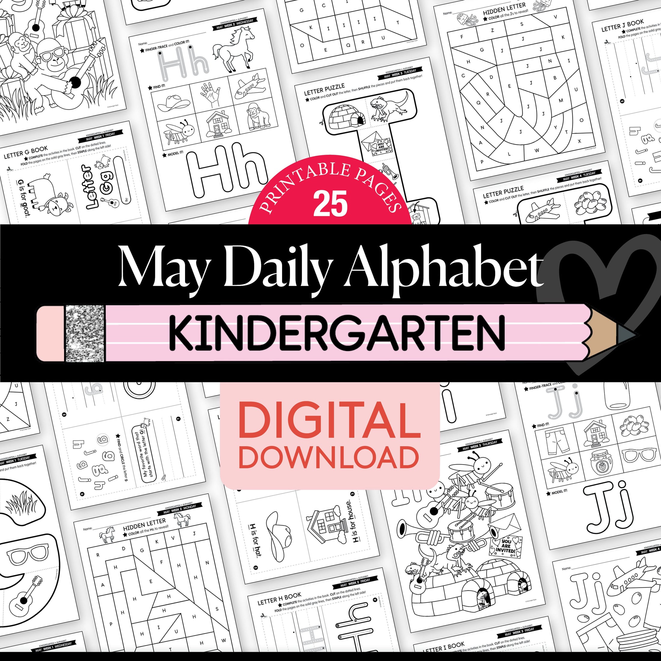 Printable Kindergarten May Daily Alphabet