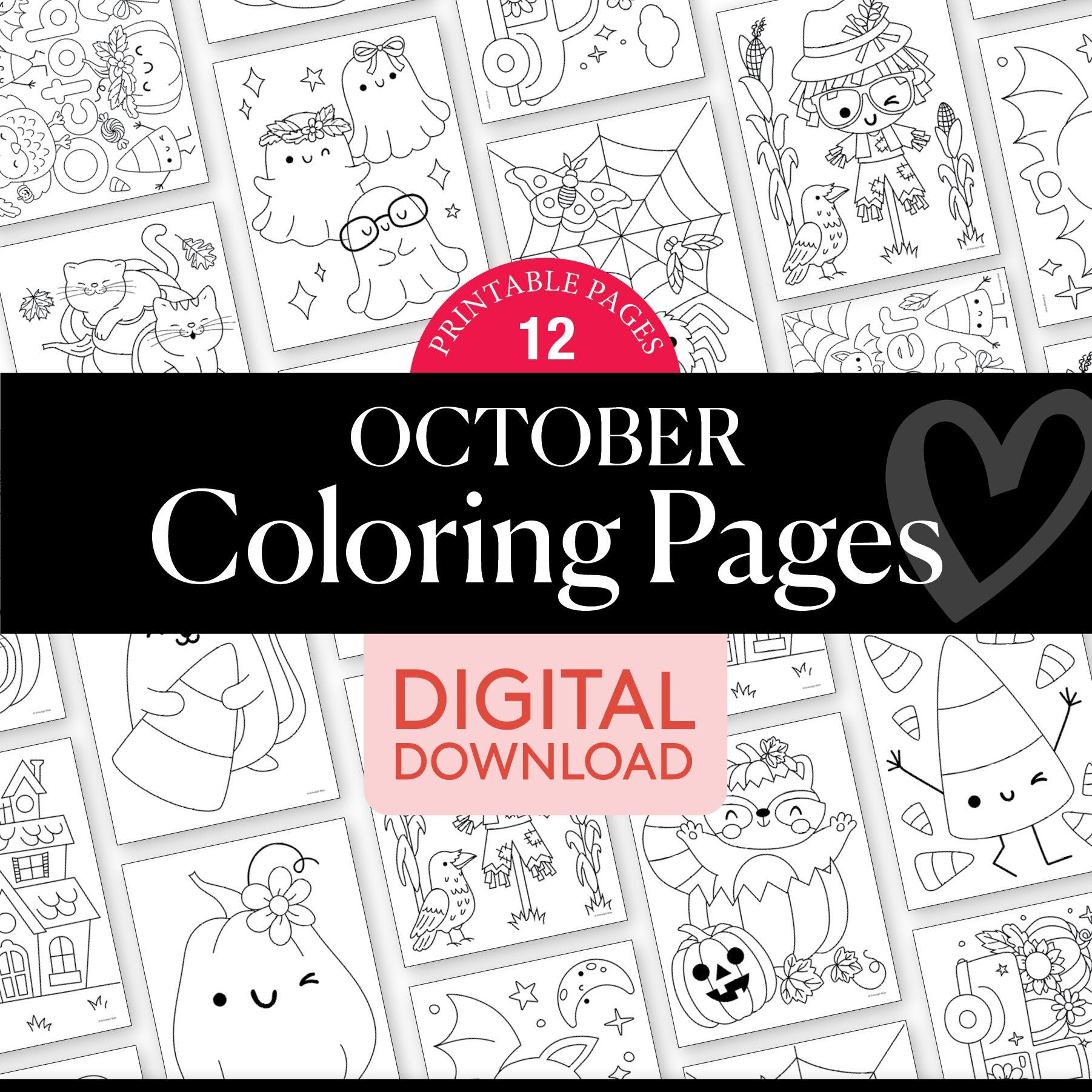 Free Printable October Coloring Pages Pack 2