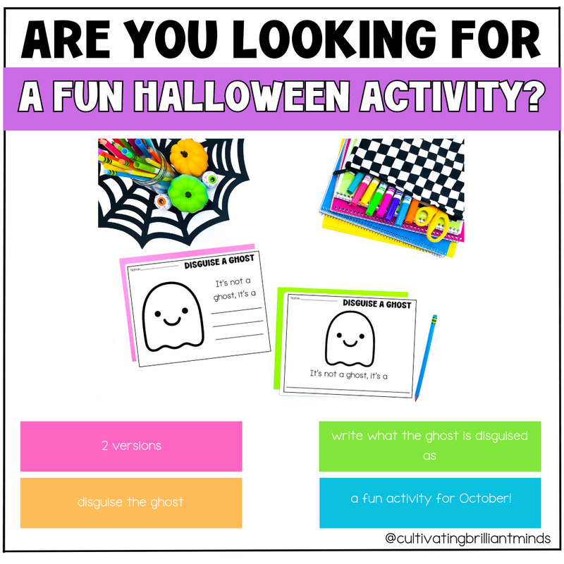 Disguise a Ghost Worksheet | Halloween | October