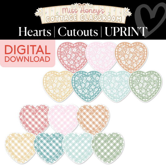 Printable Heart Cutouts | Miss Honey's Cottage Classroom