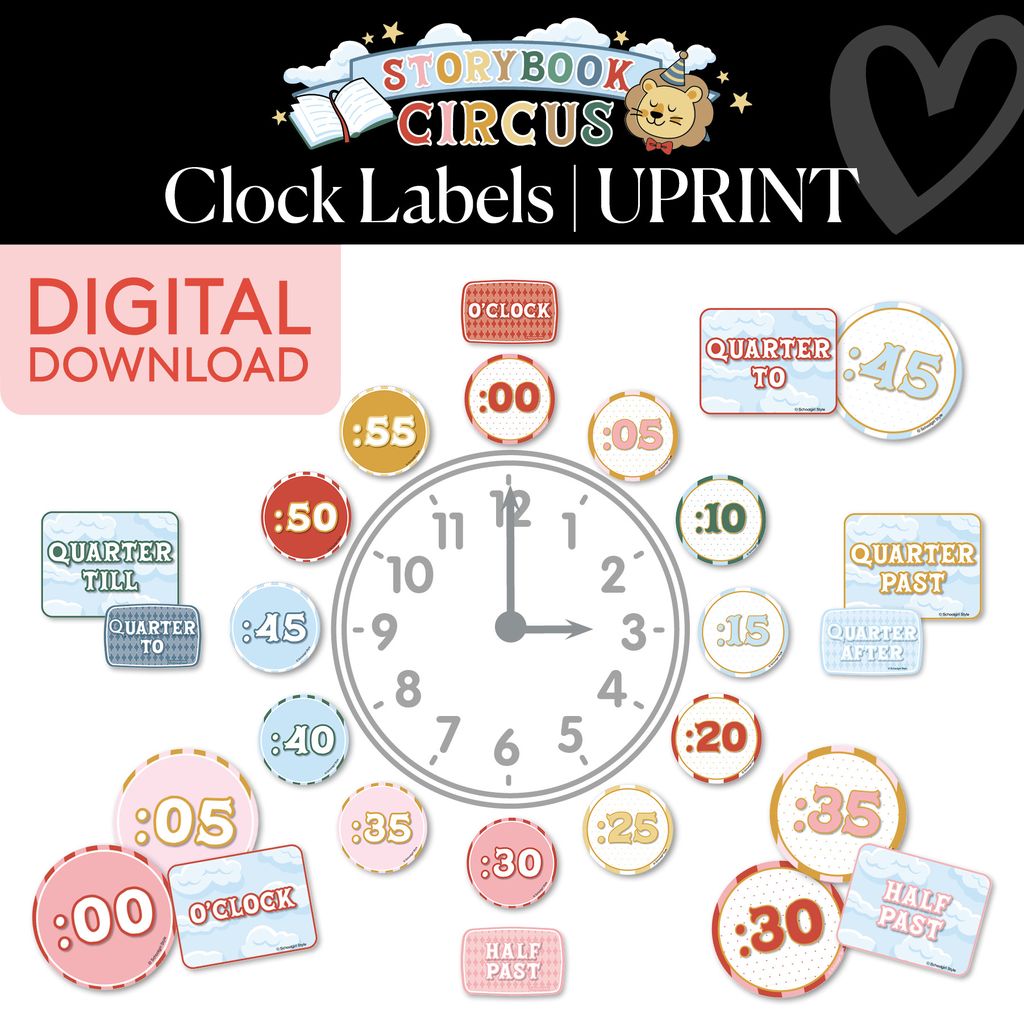Printable Vintage Clock Labels | Storybook Circus