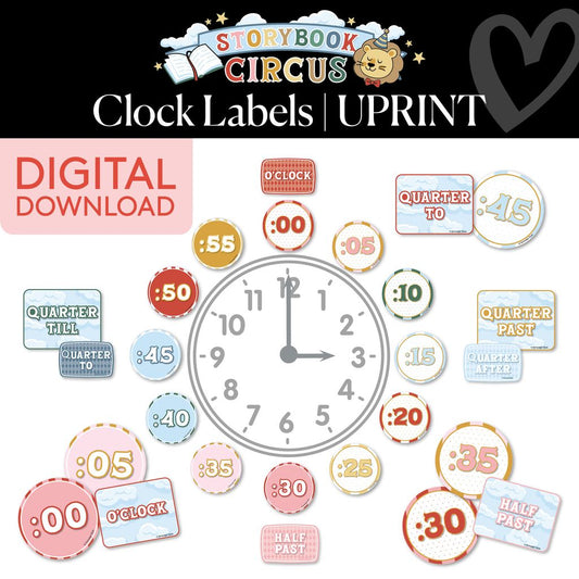 Printable Vintage Clock Labels | Storybook Circus