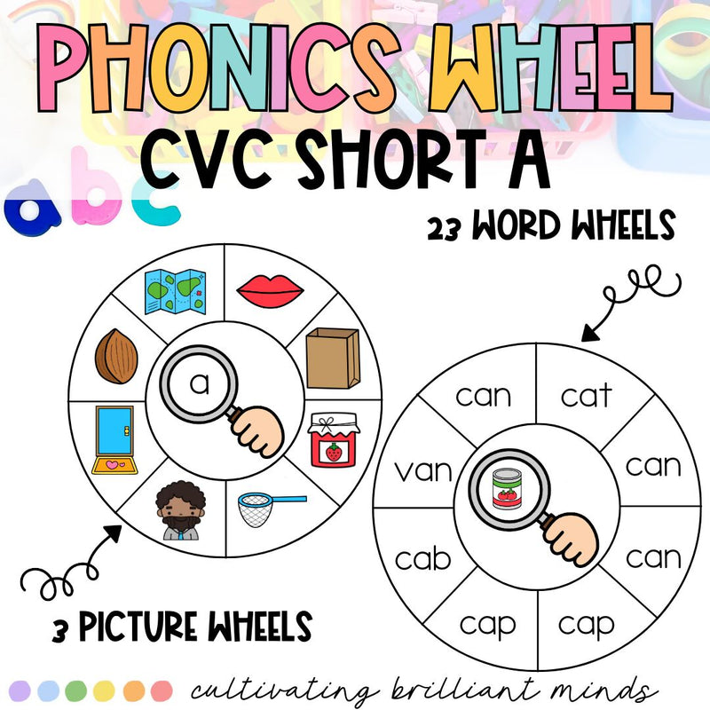 Phonics Wheel Game | CVC Short A | Phonics Activities | Science of Reading