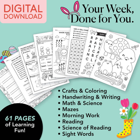 Printable First Grade April Week 3 Resources