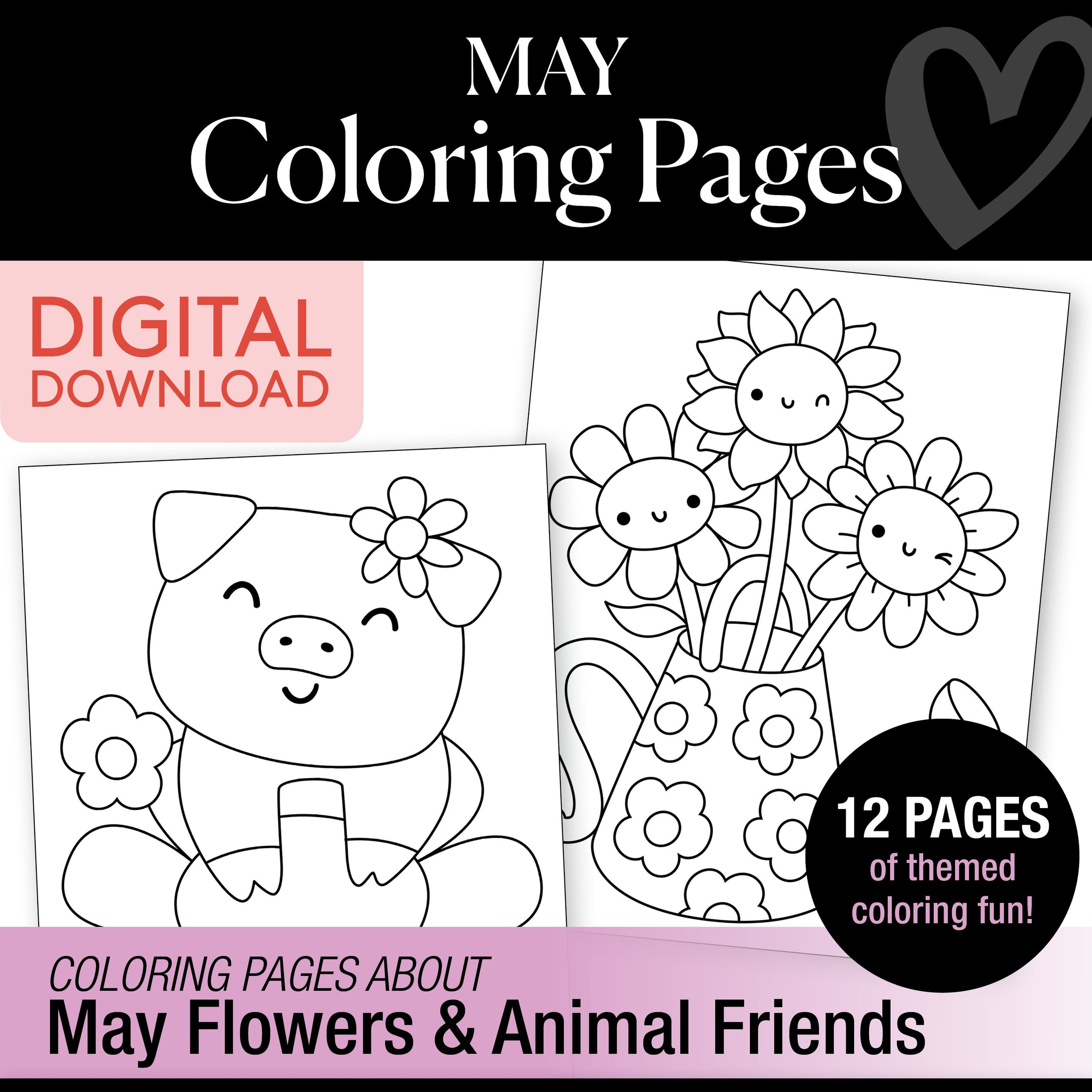 Free Printable May Coloring Pages Pack 2