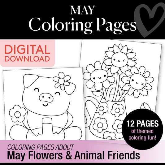 Free Printable May Coloring Pages Pack 2
