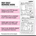 Load image into Gallery viewer, Printable Kindergarten May Daily Morning Work
