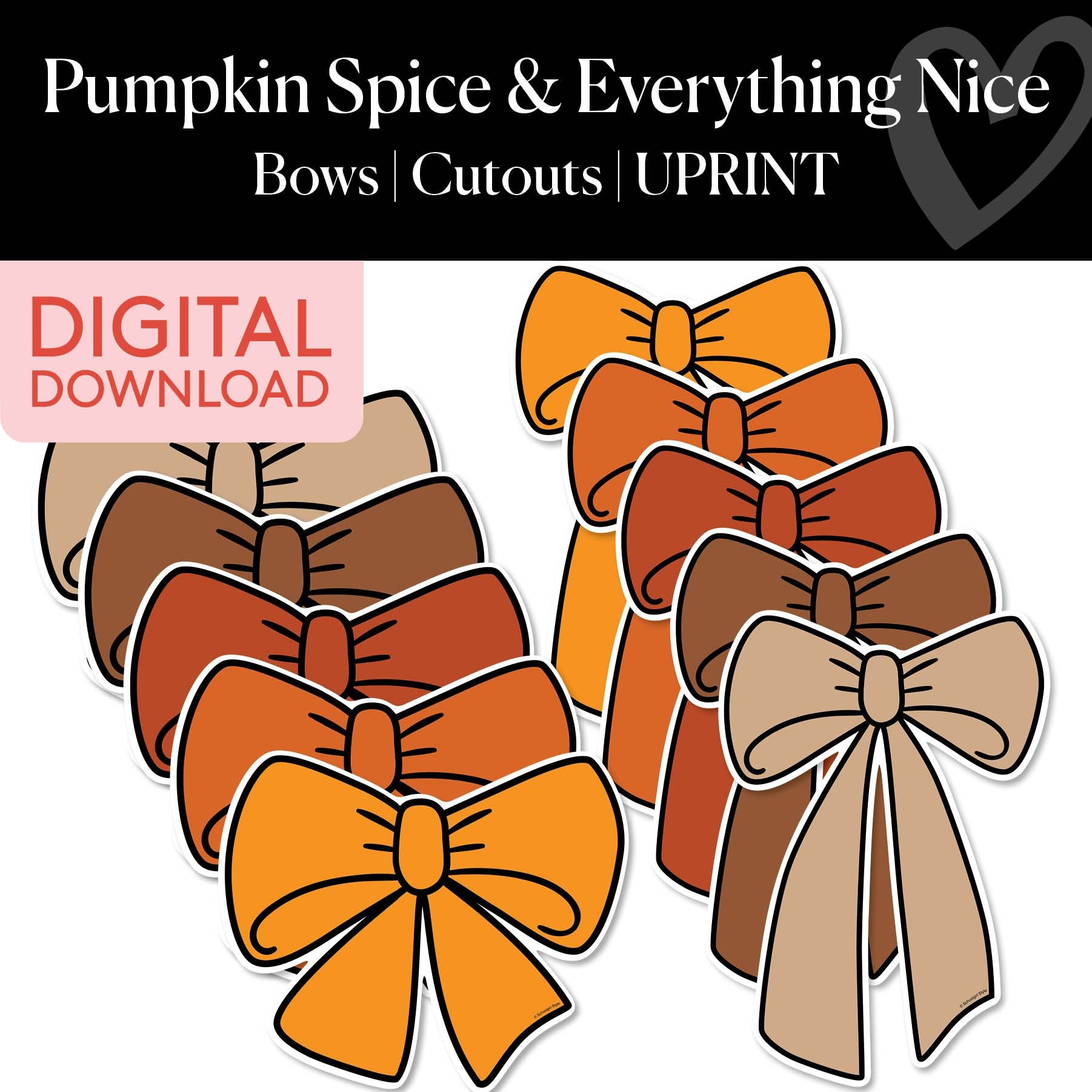 Bows | Printable Thanksgiving Cutouts | Pumpkin Spice and Everything Nice