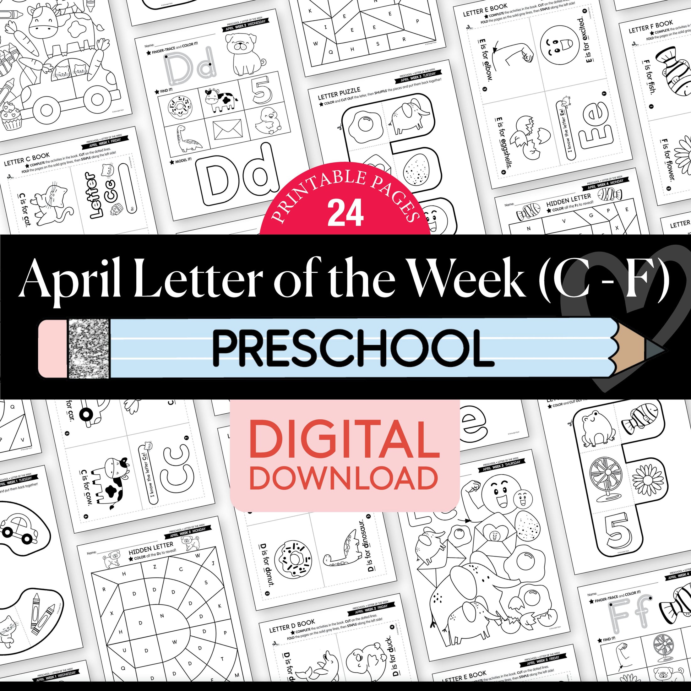Printable Preschool April Letter of the Week