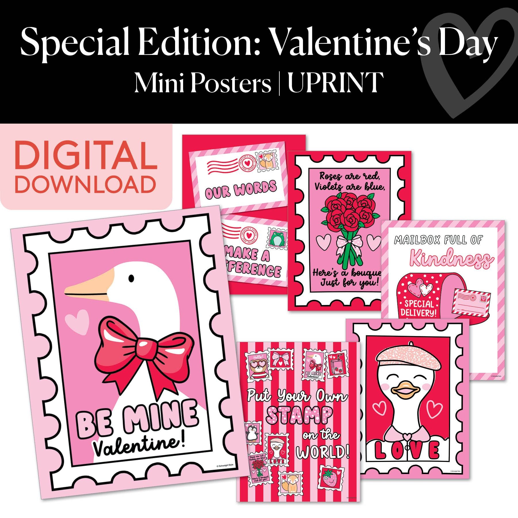Printable Valentines Mini Posters | Special Edition: Valentine's Day