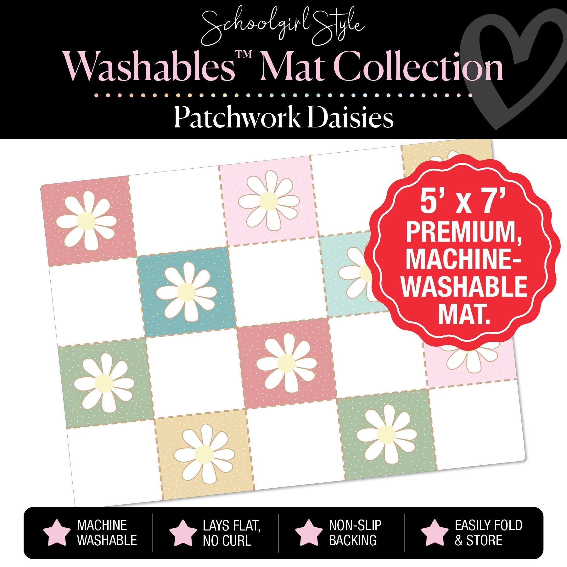 Patchwork Flowers Classroom Mat by Schoolgirl Style