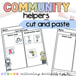 Community Helpers Cut and Paste Worksheets | Tools | Kindergarten, 1st