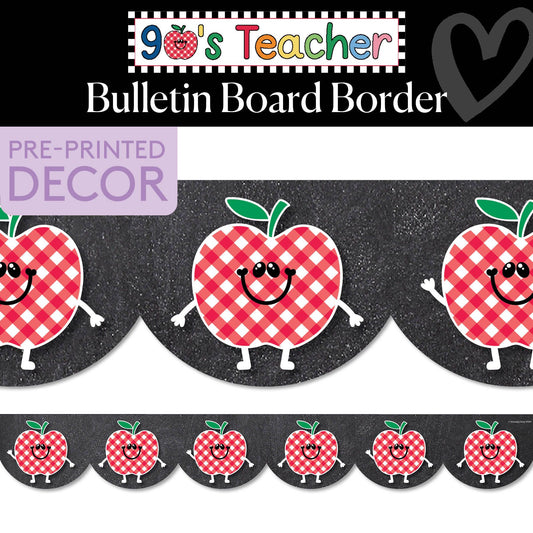 Retro Schoolhouse Apples Retro Bulletin Board Border | 90s Teacher