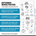 Load image into Gallery viewer, Printable September Words Poster
