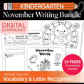Load image into Gallery viewer, Printable Kindergarten November Writing Bundle
