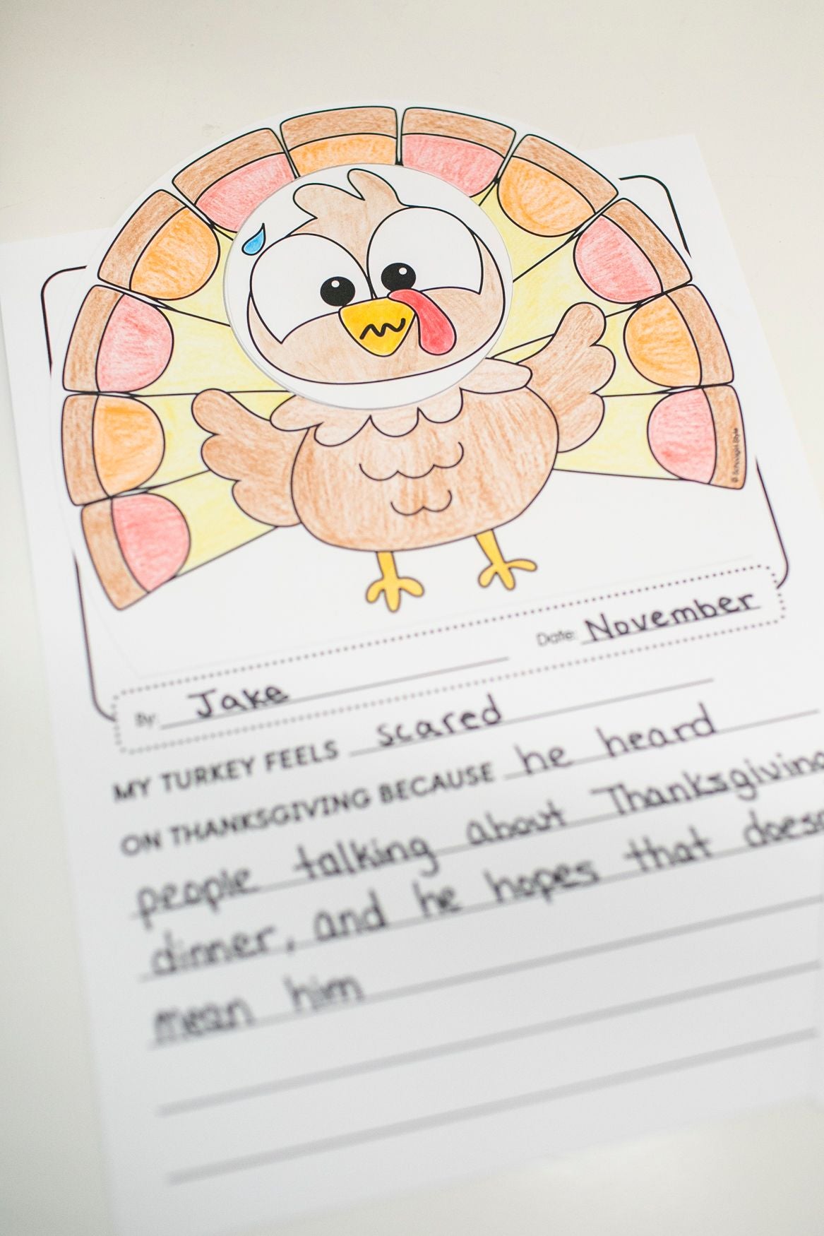 Printable Turkey Feelings Writing Craftivity
