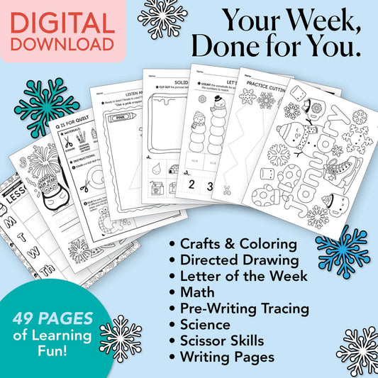 Printable Preschool January Week 1 Resources