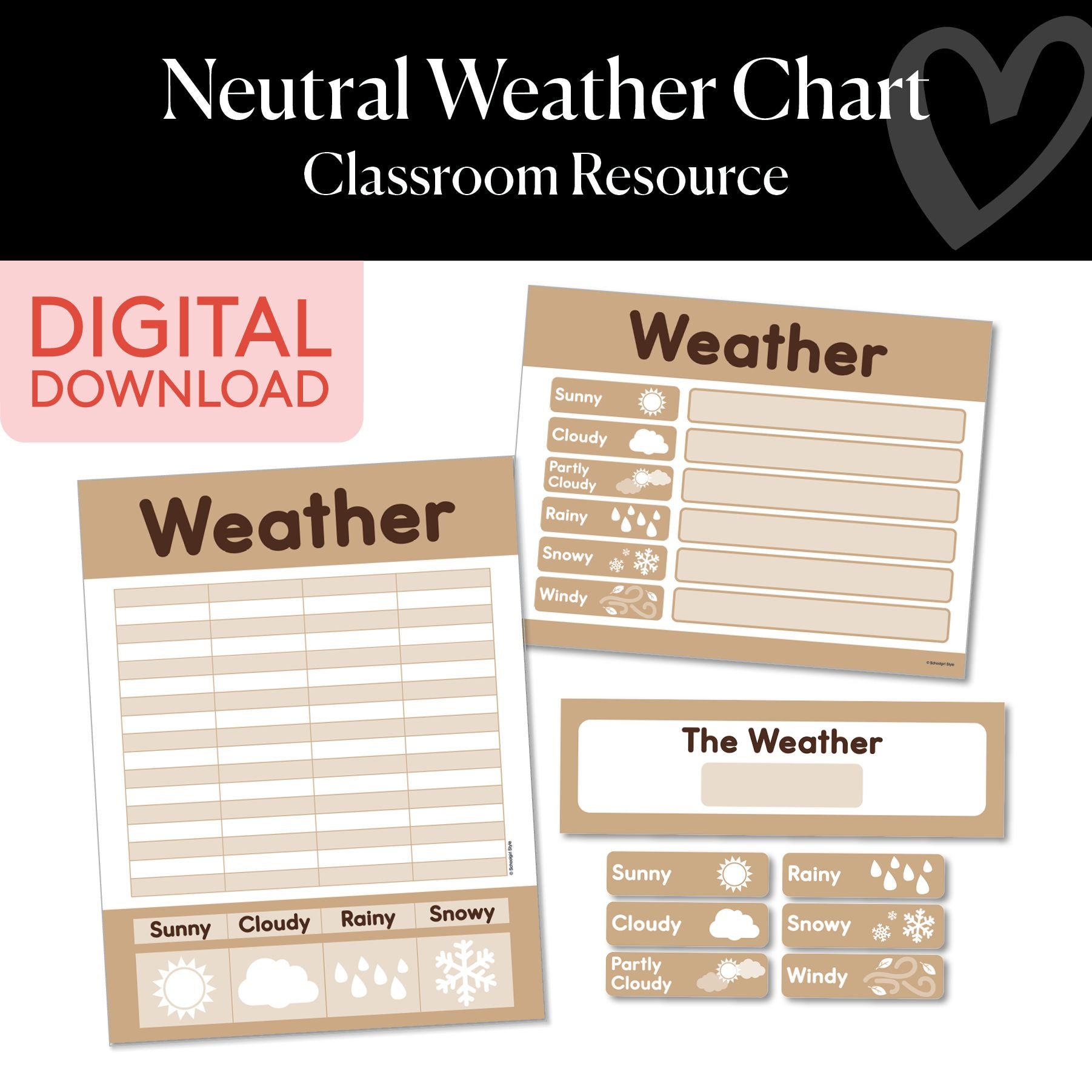 Printable Neutral Weather Chart