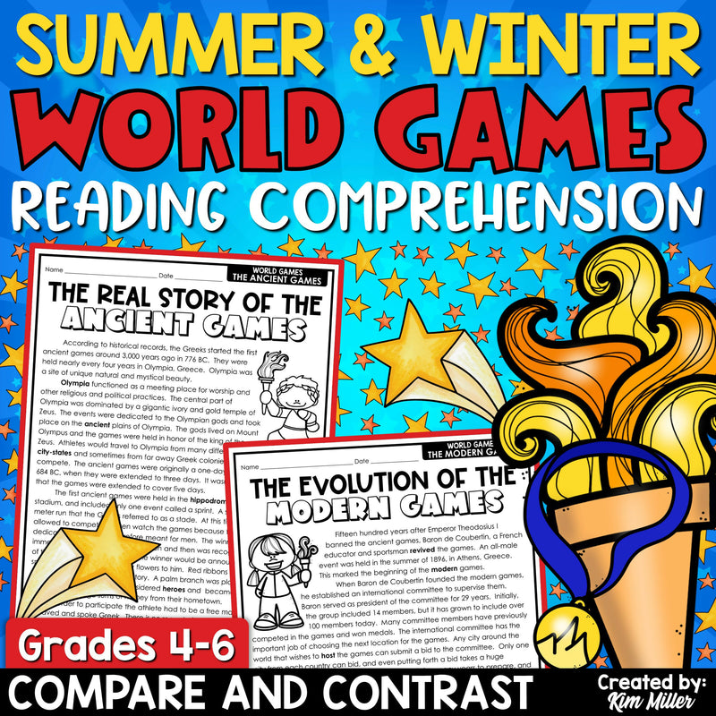 Summer Games Reading Comprehension Passages for Summer Olympics 2024