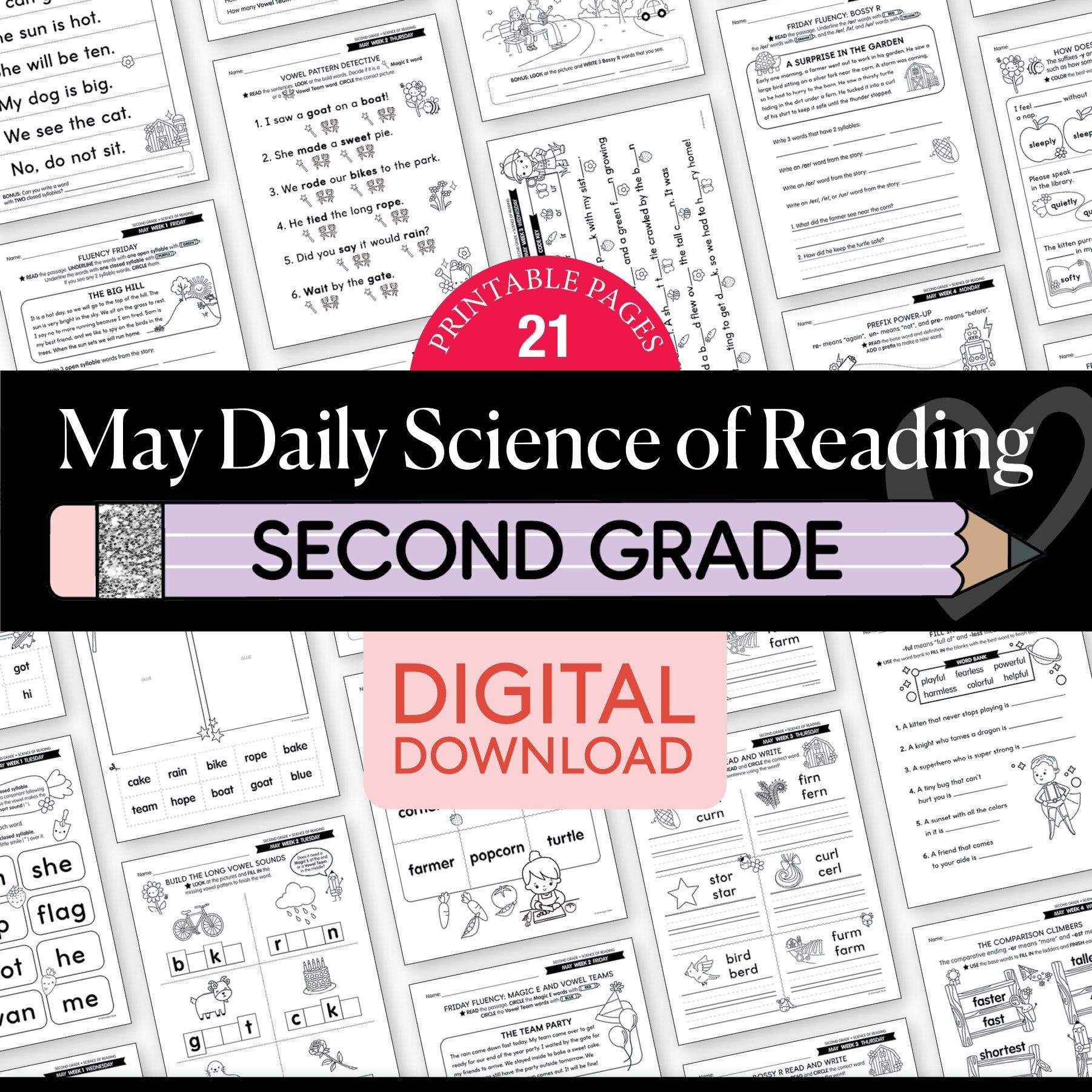 Printable Second Grade May Daily Science of Reading