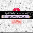 Load image into Gallery viewer, Printable Second Grade April Daily Heart Words
