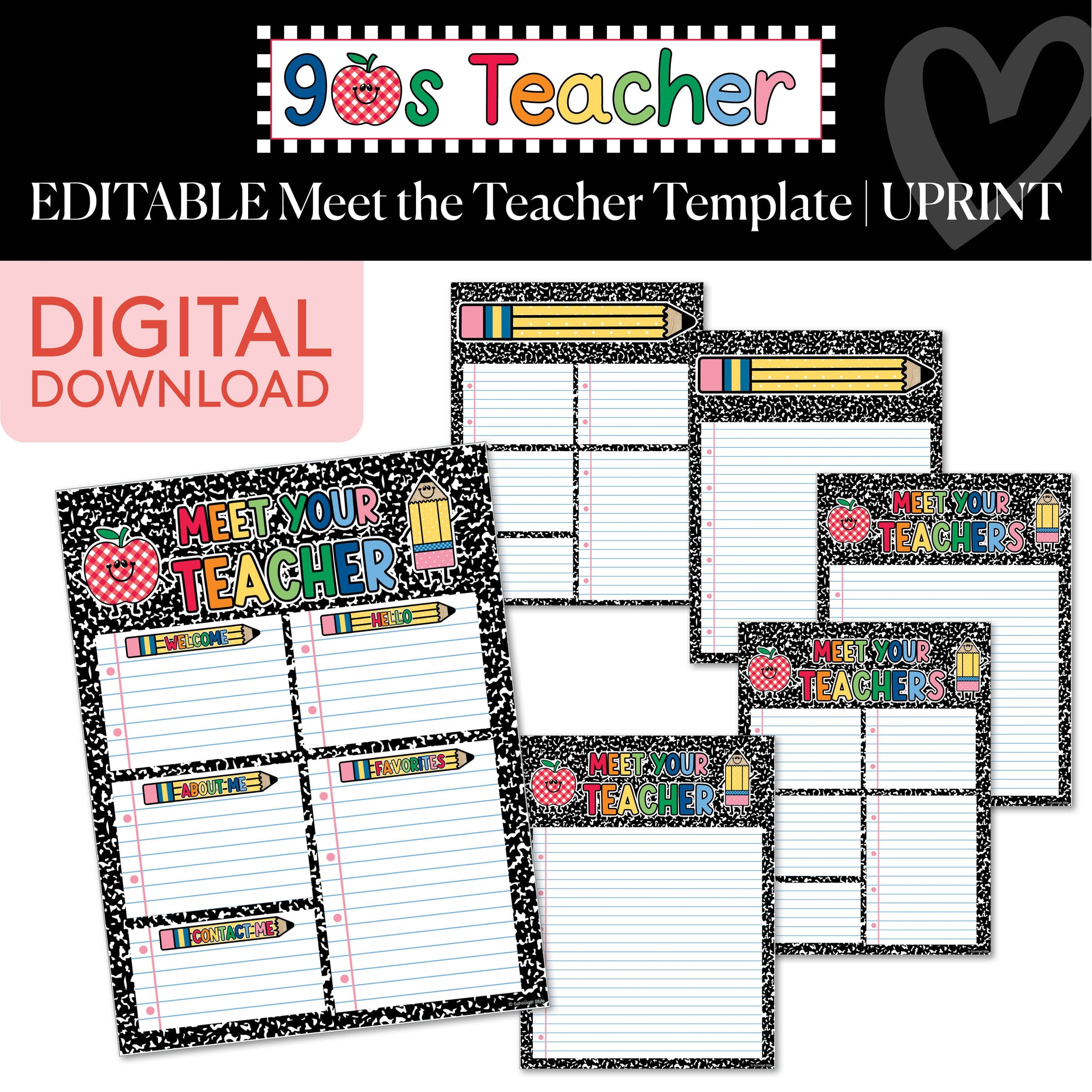Printable Retro Meet The Teacher Template | 90s Teacher