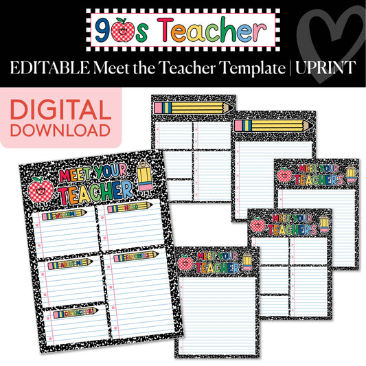 Printable Retro Meet The Teacher Template | 90s Teacher
