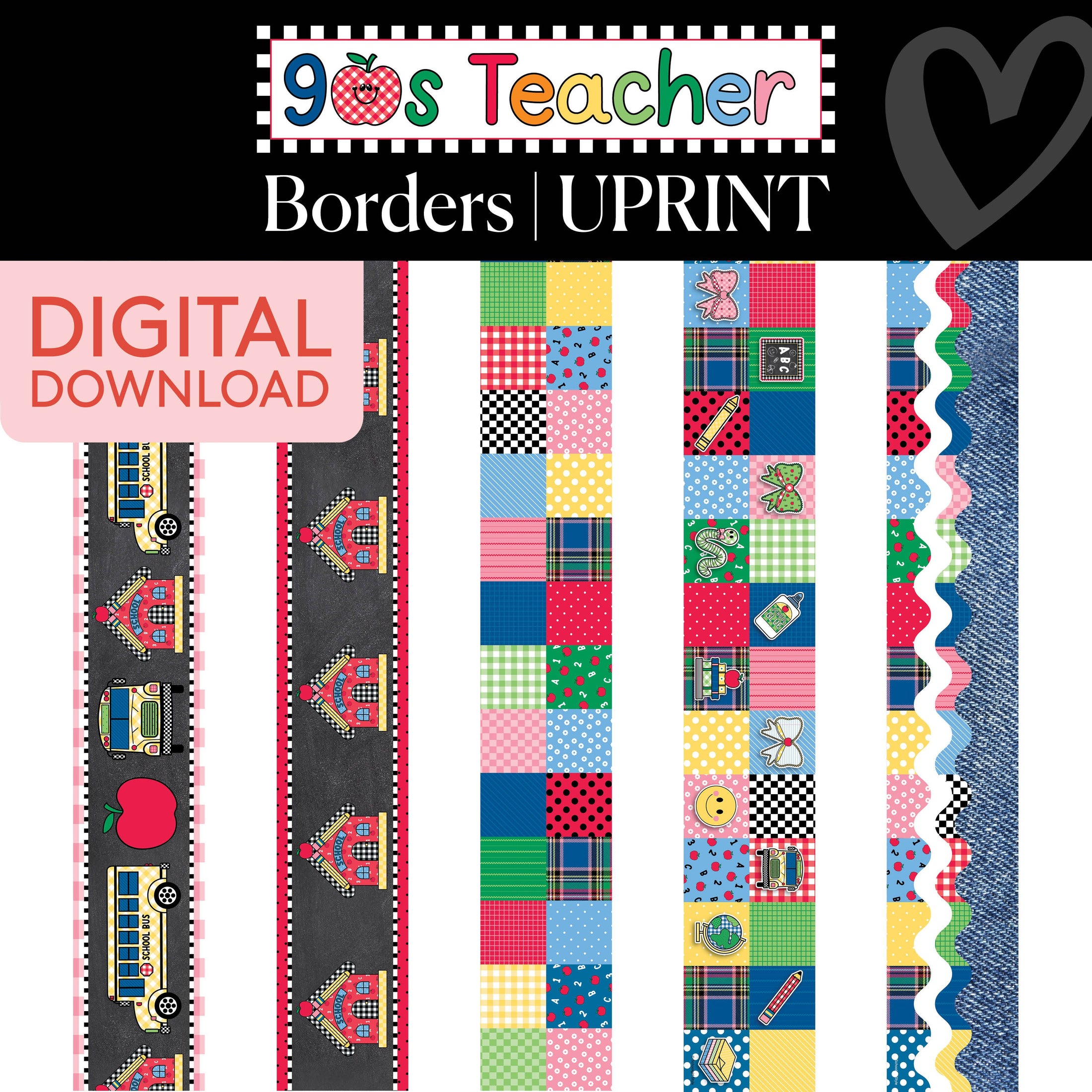 Printable Border Vault: Vol. 7 | 90s Teacher