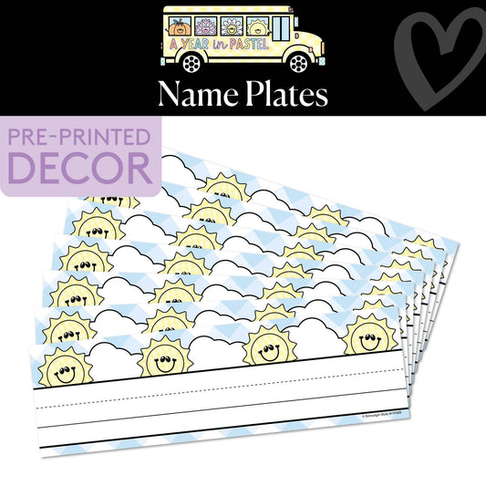 Pastel Suns Name Plates | A Year In Pastel
