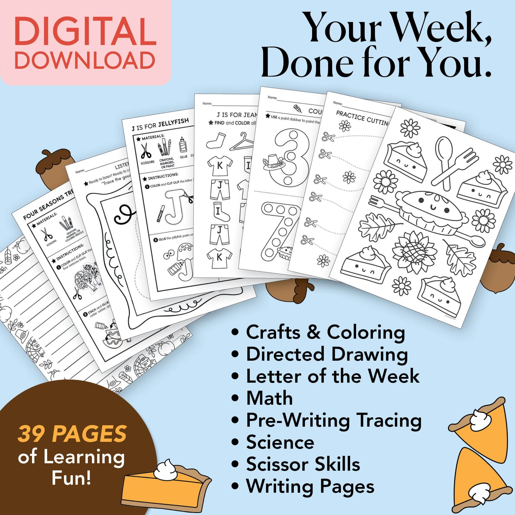 Printable Preschool November Week 2 Resources