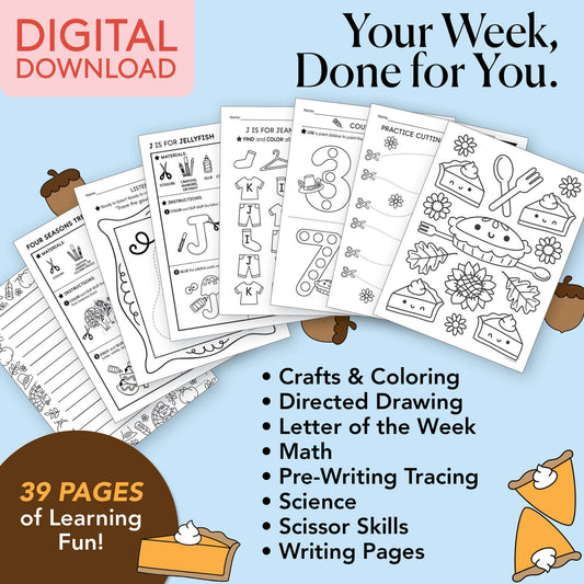 Printable Preschool November Week 2 Resources