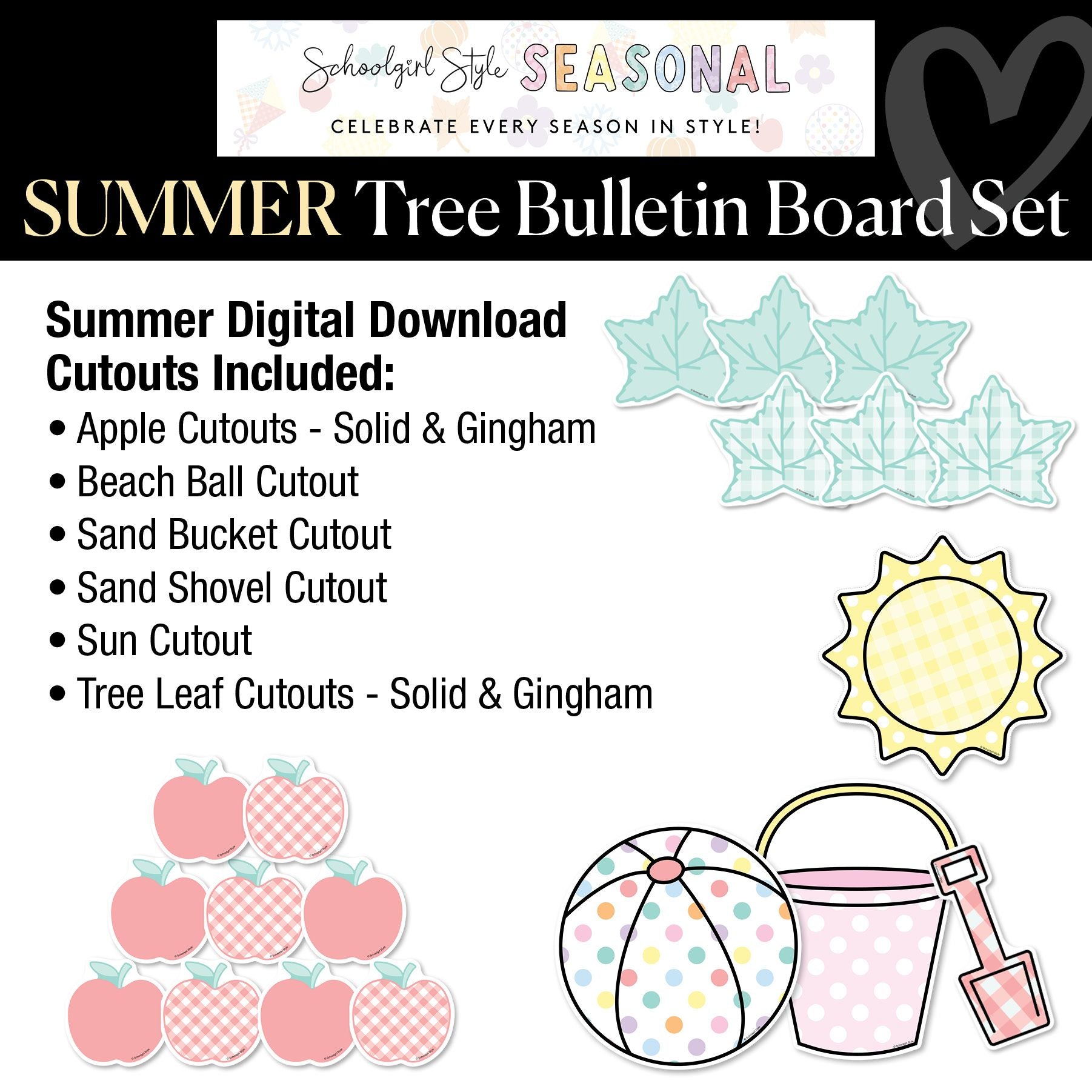 A Year In Pastel Tree Classroom Decor Bundle