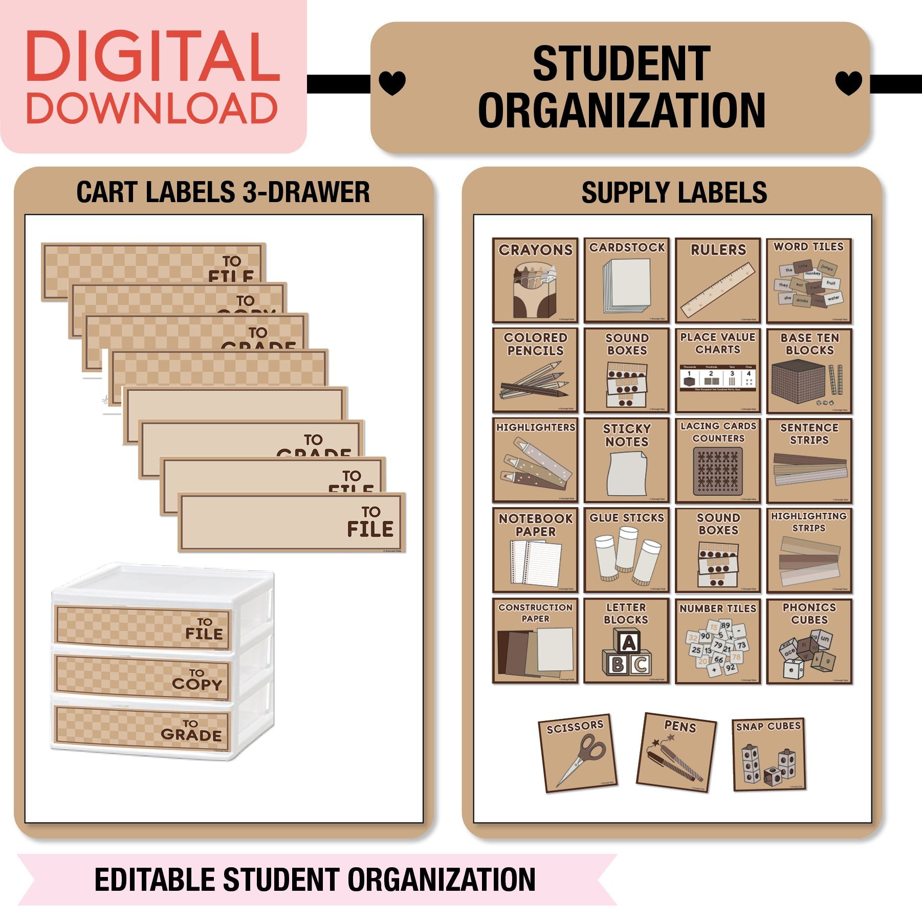 Printable Ultimate Neutral Classroom Management and Organization Bundle