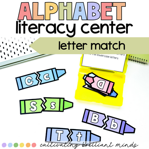 Back to School Crayon Alphabet Match Literacy Center | Alphabet Activities