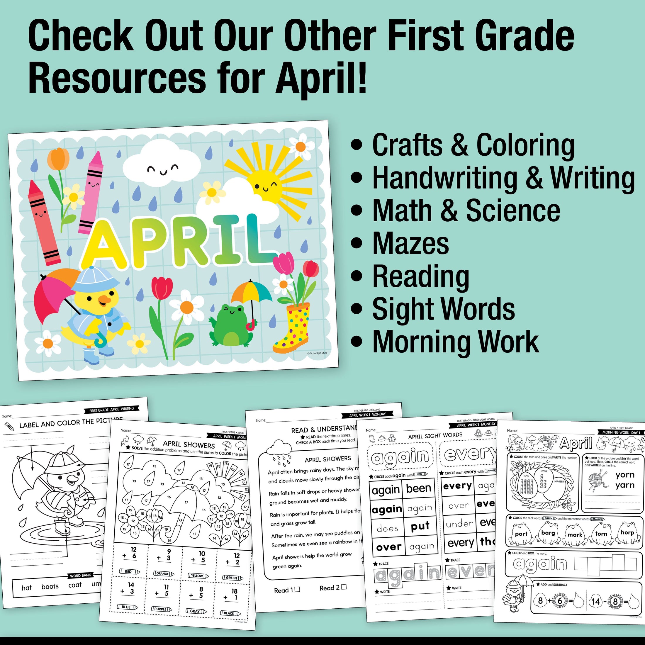 Printable First Grade April Daily Science of Reading