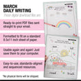 Load image into Gallery viewer, Printable Kindergarten March Daily Writing
