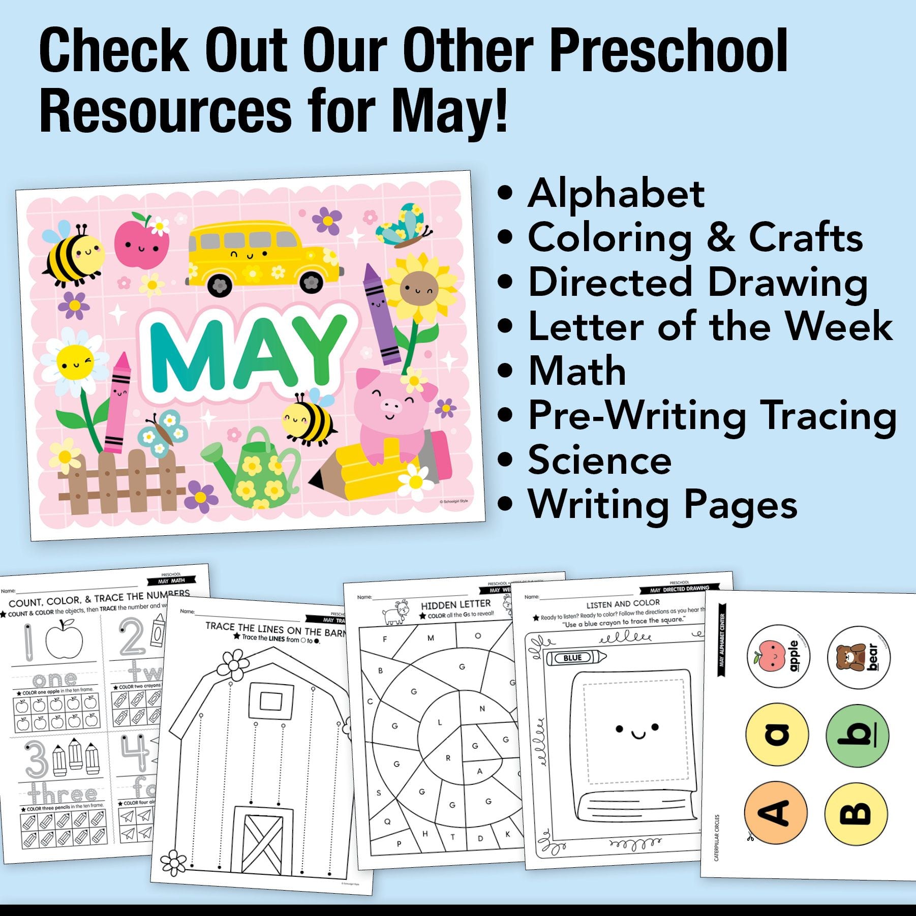 Printable Preschool May Daily Scissor Skills
