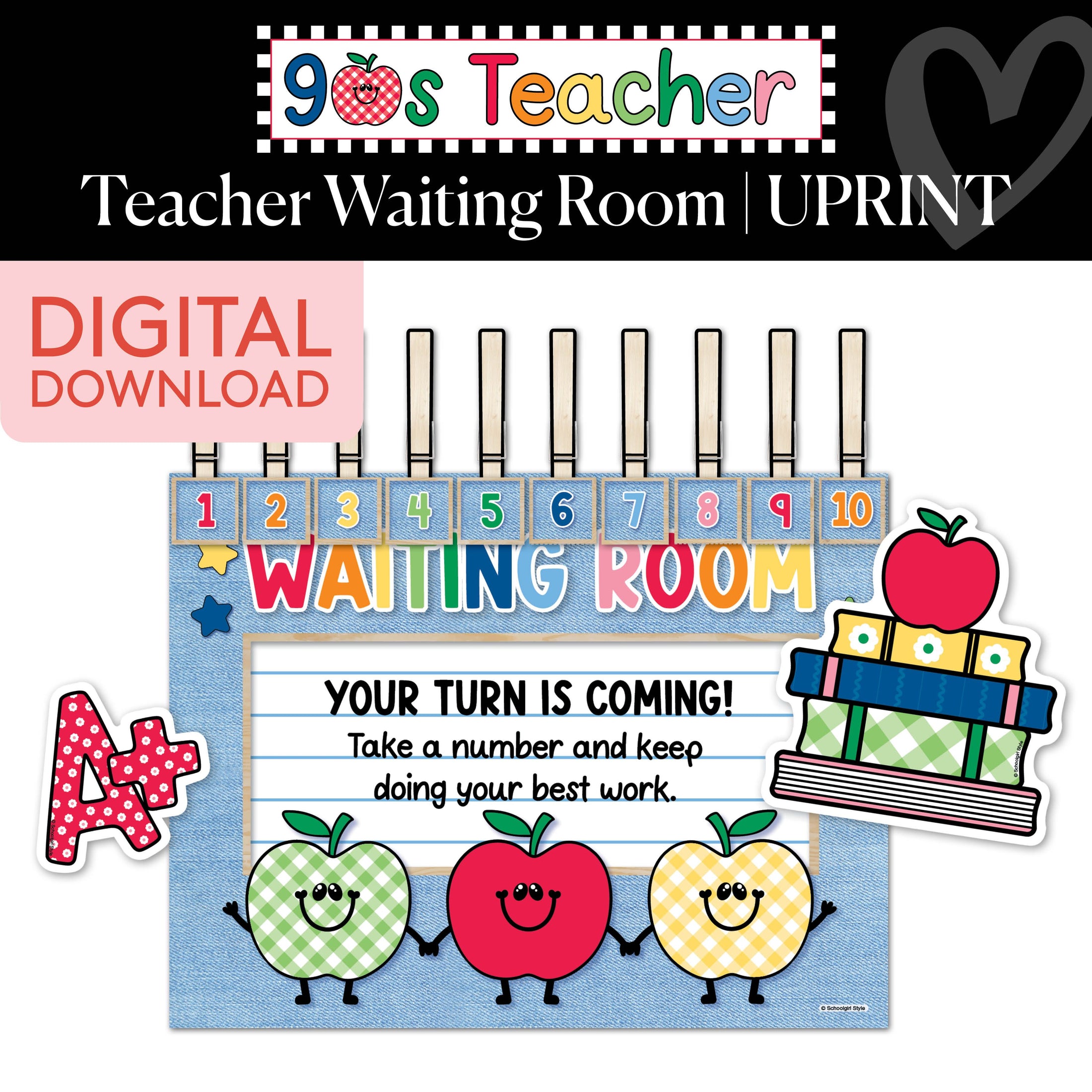 Printable Retro Teacher Waiting Room | 90s Teacher