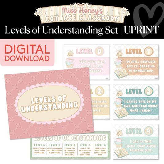 Printable Calming Levels of Understanding Set | Miss Honey's Cottage Classroom