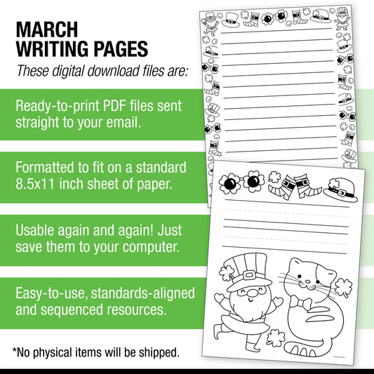 Printable March Writing Pages