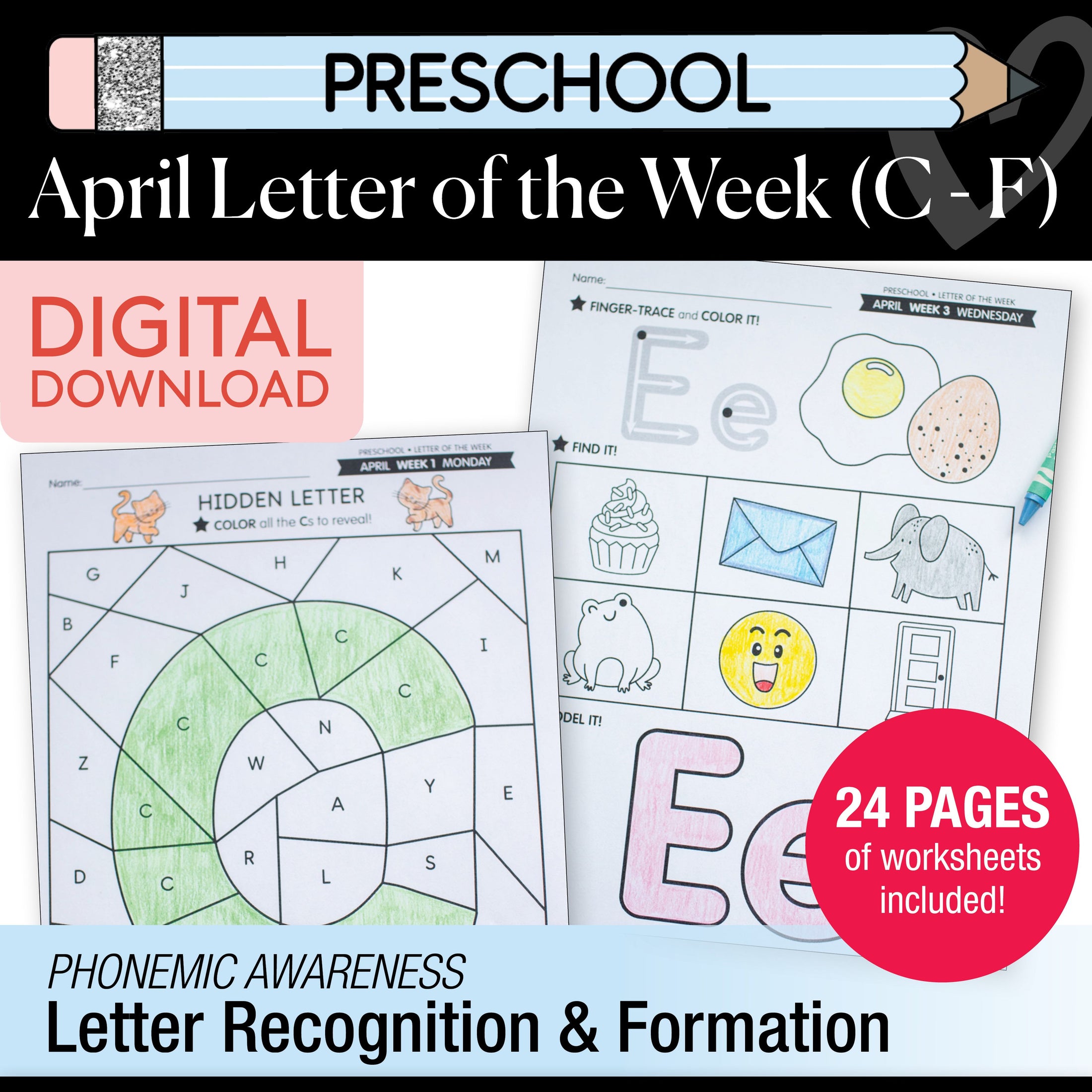 Printable Preschool April Letter of the Week