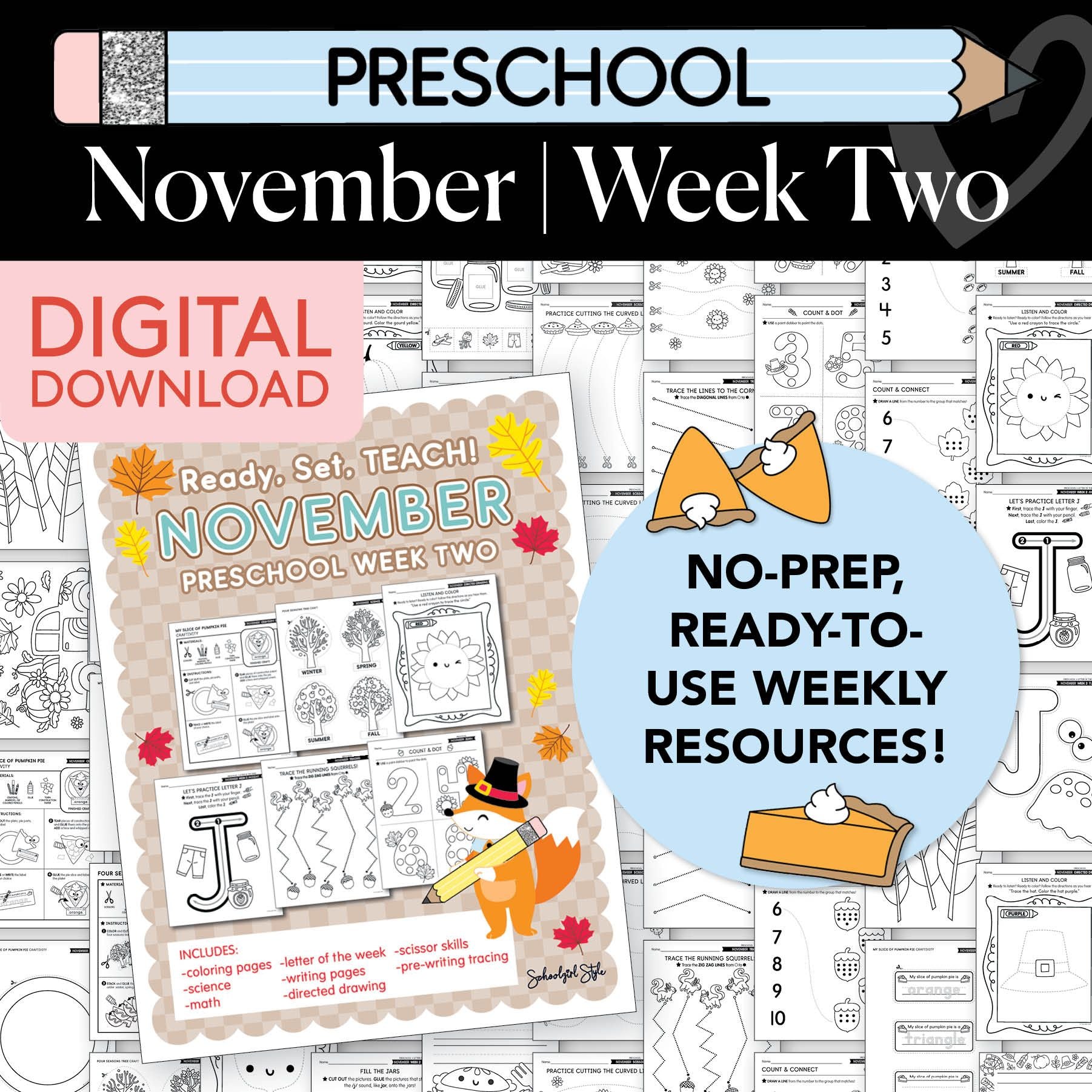 Printable Preschool November Week 2 Resources