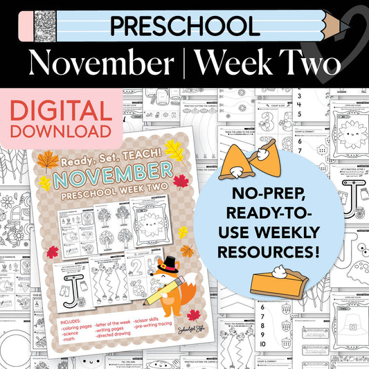 Printable Preschool November Week 2 Resources