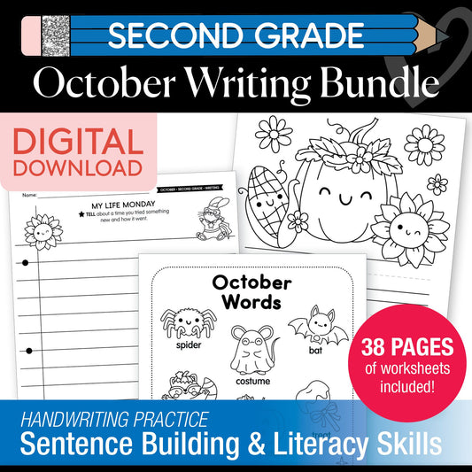 Printable Second Grade October Writing Bundle