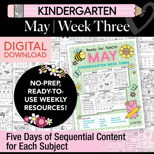 Printable Kindergarten May Week 3 Resources