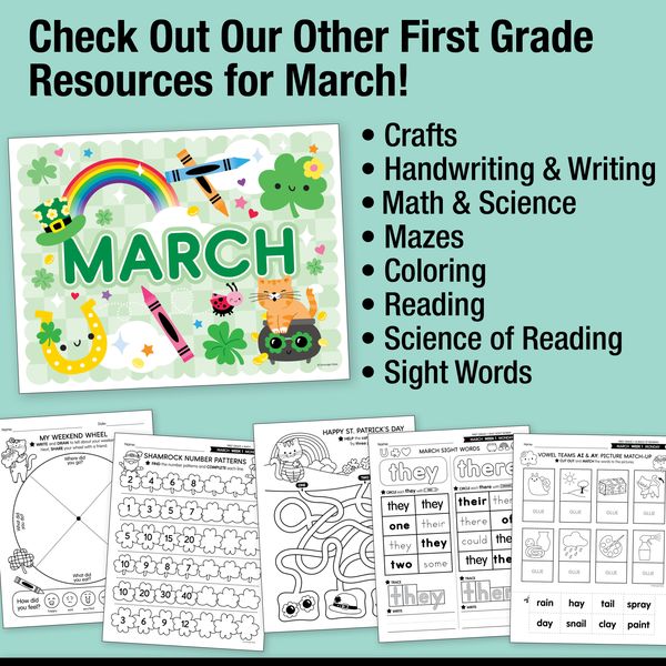 Printable First Grade March Daily Morning Work