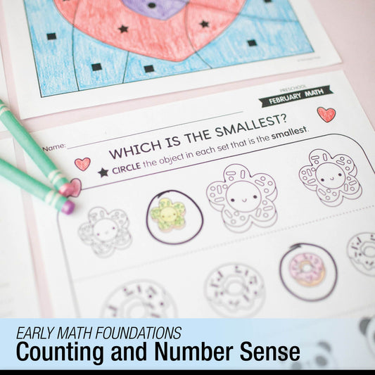 Printable Preschool February Daily Math