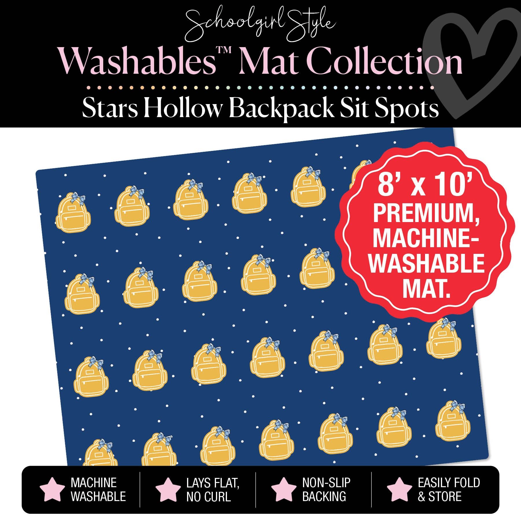 Stars Hollow Backpack Sit Spot Classroom Mat by Schoolgirl Style