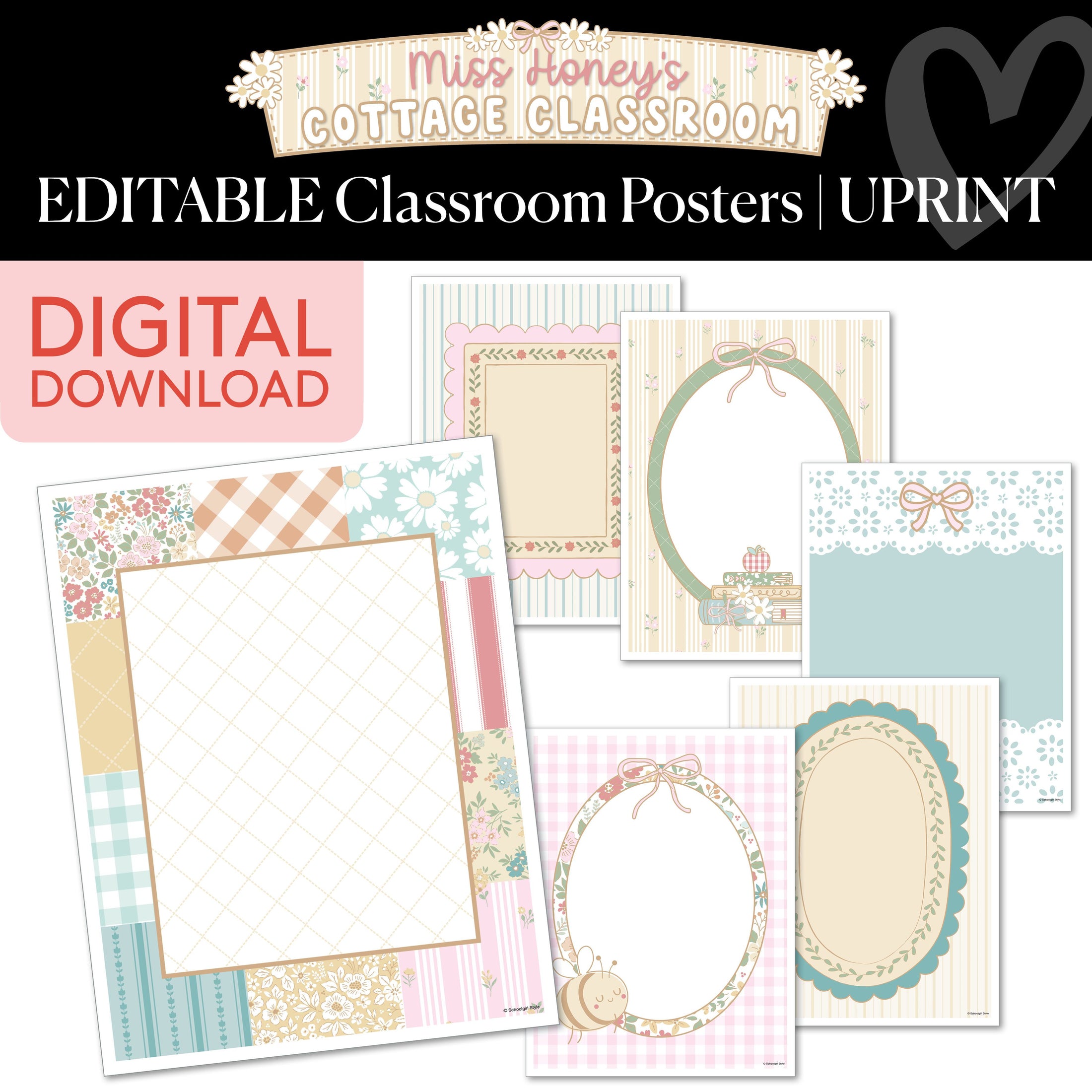 Printable Editable Classroom Posters | Miss Honey's Cottage Classroom
