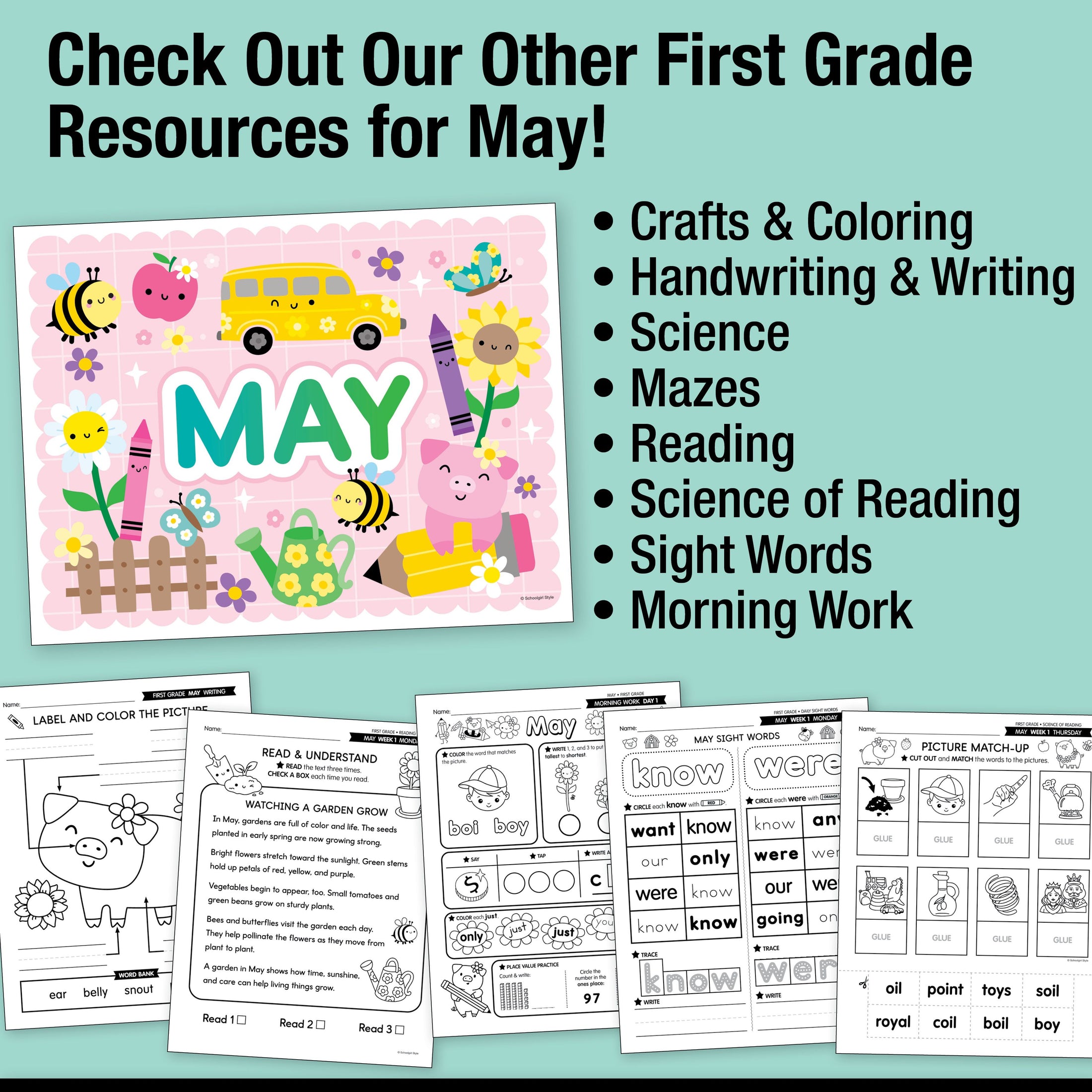 Printable First Grade May Daily Math